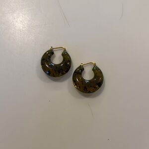 Rachel Comey Elegant Gold and Brown Hoop Earrings